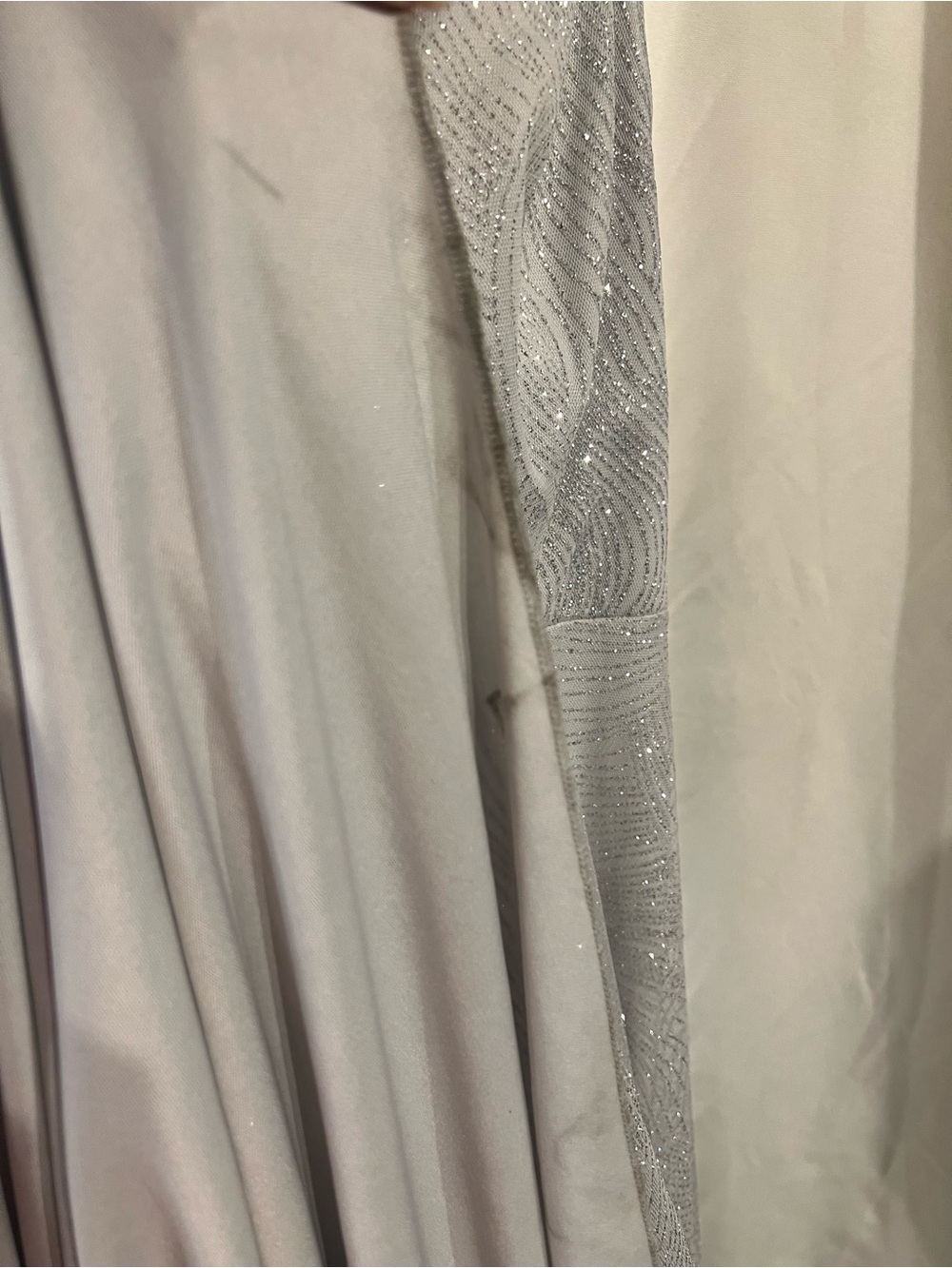 Windsor Silver Sparkle Spaghetti-Strap Prom Gown - Picture 13 of 14